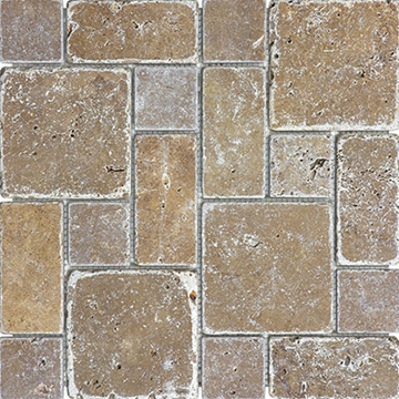 Picture of Anatolia Tile & Stone - Travertine Mosaic Roman Random Pattern Espresso