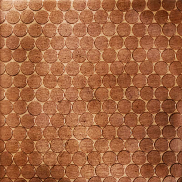 Picture of Daltile - Metallica Mosaics Penny Rounds Mosaic Oxidized Copper