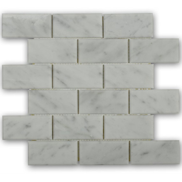Picture of SOHO Studio Corp-White Carrara Mosaic 2X4 Beveled Brick