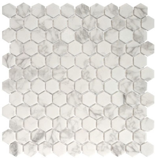 Picture of Eleganza Tiles - Onix Hexagon Blends Statuario Malla