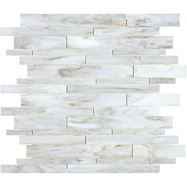 Picture of Anatolia Tile & Stone - Baroque Random Strip Mosaic Calacatta