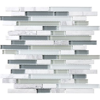 Picture of Anatolia Tile & Stone - Bliss Mosaic Glass Stone Linear Blend Iceland
