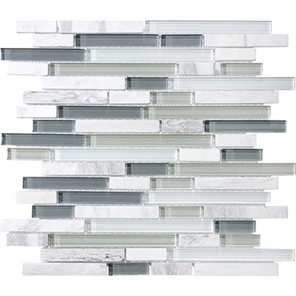 Picture of Anatolia Tile & Stone - Bliss Mosaic Glass Stone Linear Blend Iceland