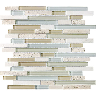 Picture of Anatolia Tile & Stone - Bliss Mosaic Glass Stone Linear Blend Spa