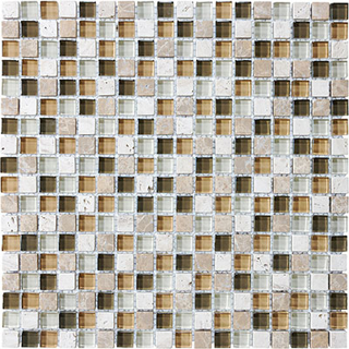 Picture of Anatolia Tile & Stone - Bliss Mosaic Glass Stone Blend Bamboo