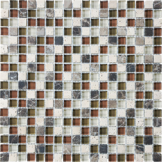 Picture of Anatolia Tile & Stone - Bliss Mosaic Glass Stone Blend Cabernet