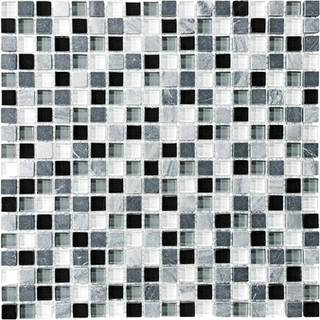 Picture of Anatolia Tile & Stone - Bliss Mosaic Glass Stone Blend Midnight