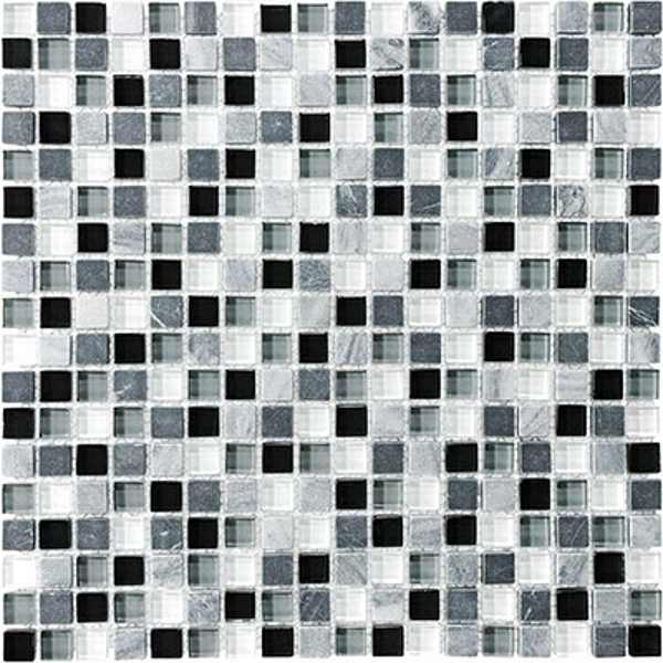 Picture of Anatolia Tile & Stone - Bliss Mosaic Glass Stone Blend Midnight