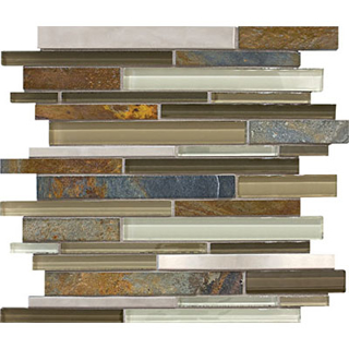 Picture of Anatolia Tile & Stone - Bliss Mosaic Stainless Linear Blend Nature Trail
