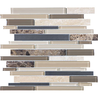 Picture of Anatolia Tile & Stone - Bliss Mosaic Stainless Linear Blend Woodland Park