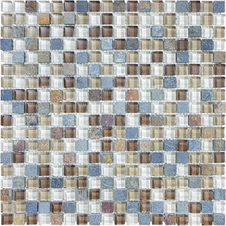 Picture of Anatolia Tile & Stone - Bliss Mosaic Glass Slate Blend Amber Tea