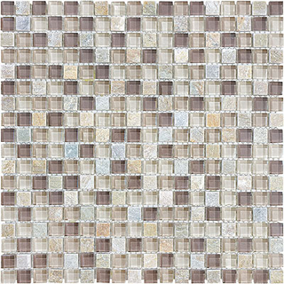 Picture of Anatolia Tile & Stone - Bliss Mosaic Glass Slate Blend Cotton Wood
