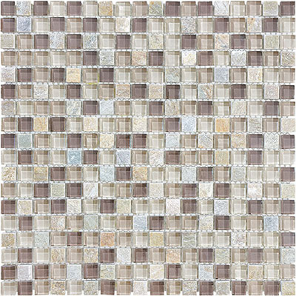 Picture of Anatolia Tile & Stone - Bliss Mosaic Glass Slate Blend Cotton Wood