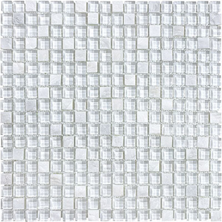 Picture of Anatolia Tile & Stone - Bliss Mosaic Glass Slate Blend Norwegian Ice