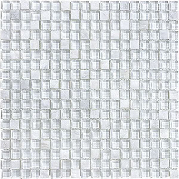 Picture of Anatolia Tile & Stone - Bliss Mosaic Glass Slate Blend Norwegian Ice