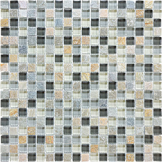 Picture of Anatolia Tile & Stone - Bliss Mosaic Glass Slate Blend Silver Aspen