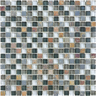 Picture of Anatolia Tile & Stone - Bliss Mosaic Glass Slate Blend Smoky Mica