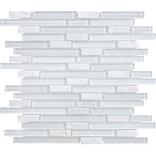 Picture of Anatolia Tile & Stone - Bliss Mosaic Glass Slate Linear Blend Norwegian Ice