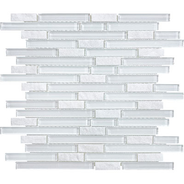 Picture of Anatolia Tile & Stone - Bliss Mosaic Glass Slate Linear Blend Norwegian Ice