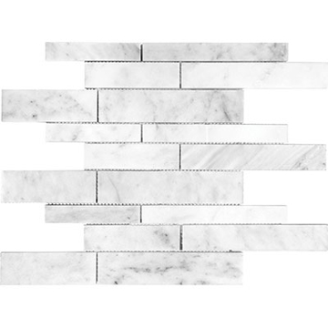 Picture of Anatolia Tile & Stone - Bianco Venatino Mosaics Polished Bianco Mosaic Random Strip