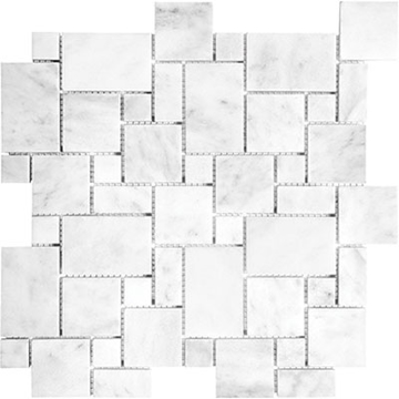 Picture of Anatolia Tile & Stone - Bianco Venatino Mosaics Polished Bianco Mosaic Versailles