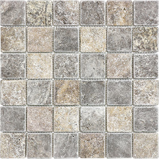 Picture of Anatolia Tile & Stone - Travertine Mosaic 2 x 2 Silver Ash
