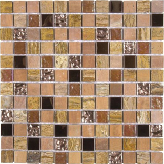 Picture of Bati Orient - Mix Mosaic 7/8 x 7/8 Beige Brown Mix Marble Polished Glass Metal