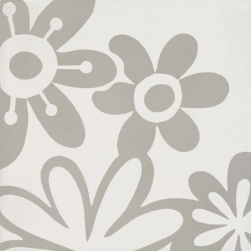 Picture of Bati Orient - Cement Tiles Modern Flower Off White/Grey