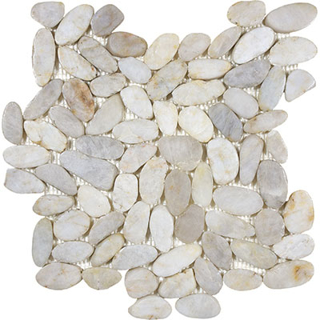 Picture of Anatolia Tile & Stone - Bliss Zen Flat Pebble Stone Mosaic Fiji Cream Polished