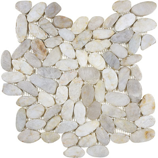 Picture of Anatolia Tile & Stone - Bliss Zen Flat Pebble Stone Mosaic Fiji Cream Polished