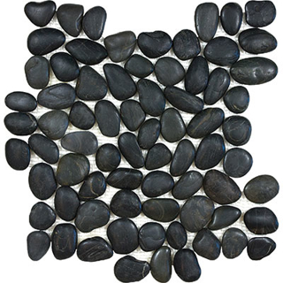 Picture of Anatolia Tile & Stone - Bliss Zen Natural Pebble Stone Mosaic Tahitian Black Sand