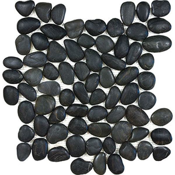 Picture of Anatolia Tile & Stone - Bliss Zen Natural Pebble Stone Mosaic Tahitian Black Sand