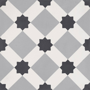 Picture of Bati Orient - Cement Tiles Modern Geometric Antracite/Dark Grey & Off White