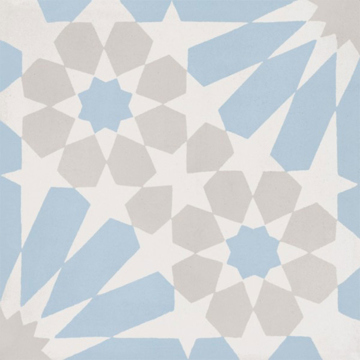 Picture of Bati Orient - Cement Tiles Modern White with Light Blue and Grey