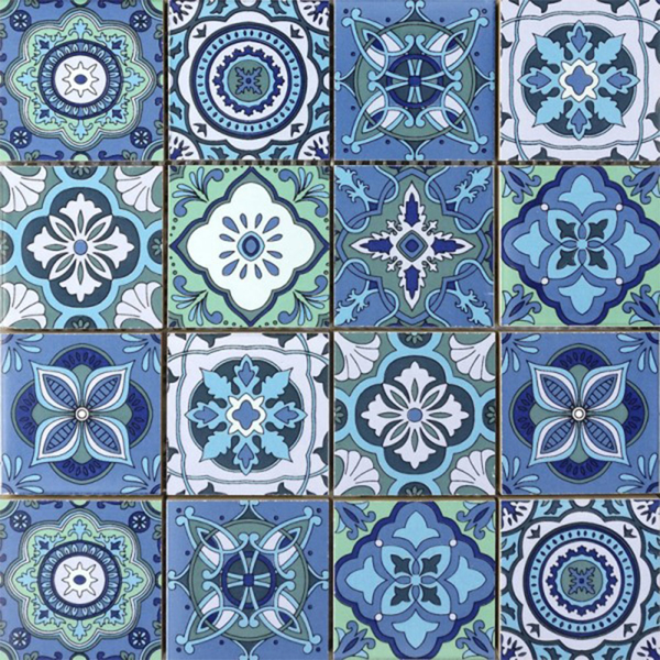 Picture of Bati Orient - Ceramic Patchwork Square Blue Mix