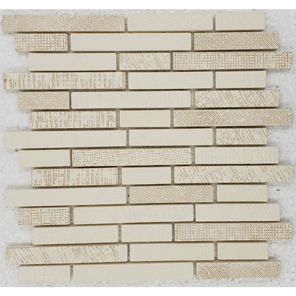 Picture of Bati Orient - Fabric Print Patchwork Baguette Mosaic Off White Beige Mix