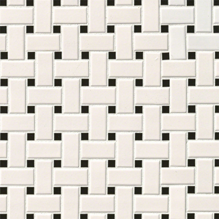 Picture of MS International - Retro Mosaic Matte Black White Basket Weave