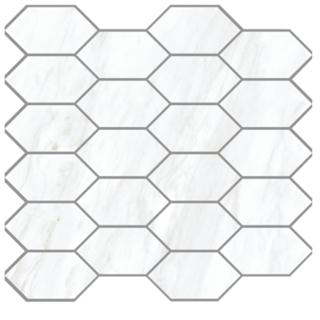 Picture of Eleganza Tiles - Carrara Extra Moderne Mosaic Diamond Blend White