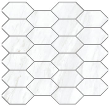 Picture of Eleganza Tiles - Carrara Extra Moderne Mosaic Diamond Blend White