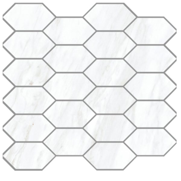 Picture of Eleganza Tiles - Carrara Extra Moderne Mosaic Diamond Blend White