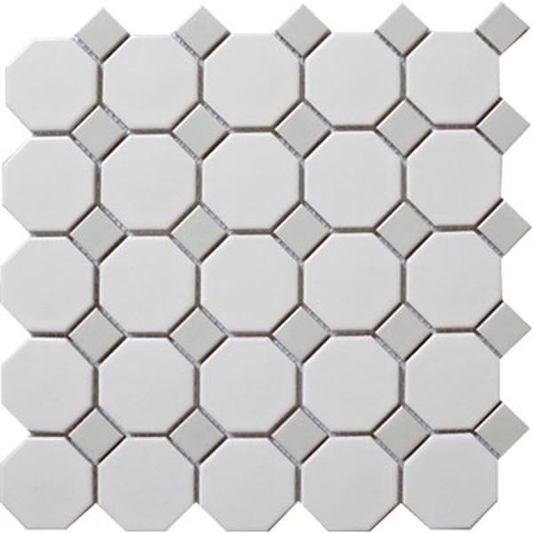 Picture of Roca-Color Collection Mosaics II Octagonal Snow White Gray