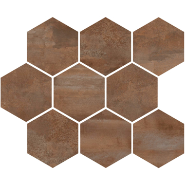 Picture of American Wonder Porcelain - Bravado Mosaic Hex Gunmetal Brown