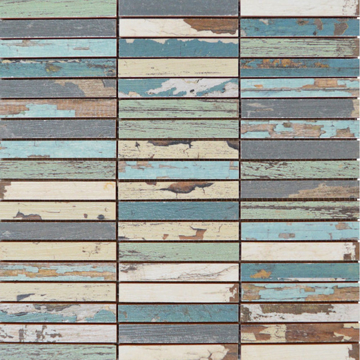 Picture of Bati Orient - Wood Look Rectangles Mix Beige Blue