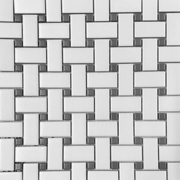 Picture of Arvex - Glazed Porcelain Mosaics White W Grey Basketweave