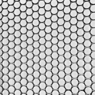 Picture of Arvex - Glazed Porcelain Mosaics White Penny Round