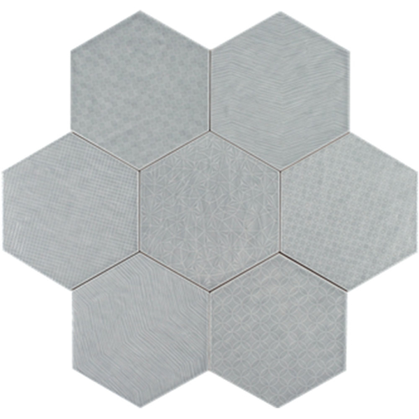 Picture of Tesoro - Albatross Hexagon Deco Grey Deco Glossy
