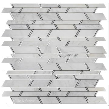 Picture of Elon Tile & Stone - Aluminum Random Strip Pearl White Silver