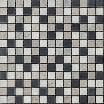 Picture of Elon Tile & Stone - 1 x 1 Square Mosaics Black White Absolute Gray Temple Tumbled