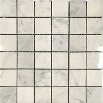Picture of Elon Tile & Stone - 2 x 2 Square Mosaics Bianco Carrara Honed