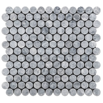 Picture of Elon Tile & Stone - 1 Rounds Mosaics Pacific Gray Polished